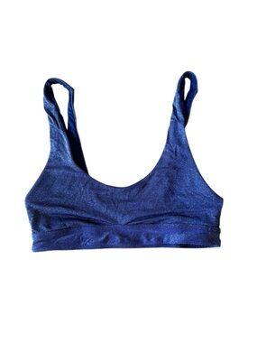 Andie Swim Purple Metallic Bikini Top Swimsuit Small No Padding
